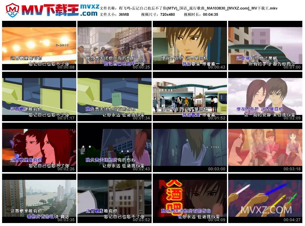 程飞鸣-忘记自己也忘不了你(MTV)_国语_流行歌曲_MA103830